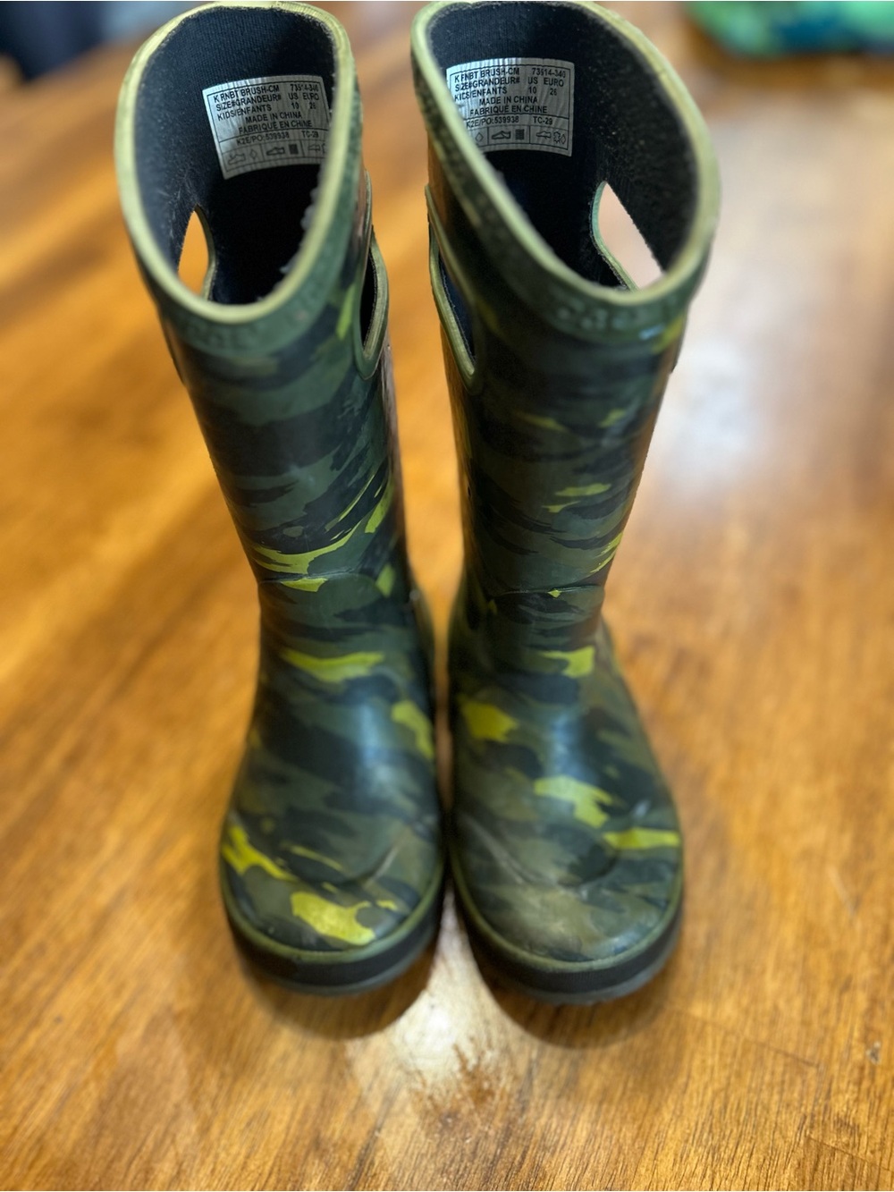 Bog Toddler Camo Rain Boots - Green 10